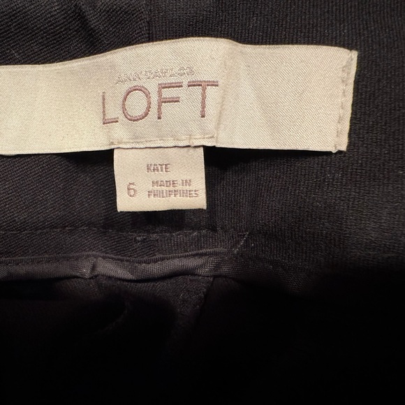 Loft Kate Pants/50% Cotton-44% Rayon/Mid-Rise/Black/Size 6/Office/ Dressy/EUC - Picture 8 of 13